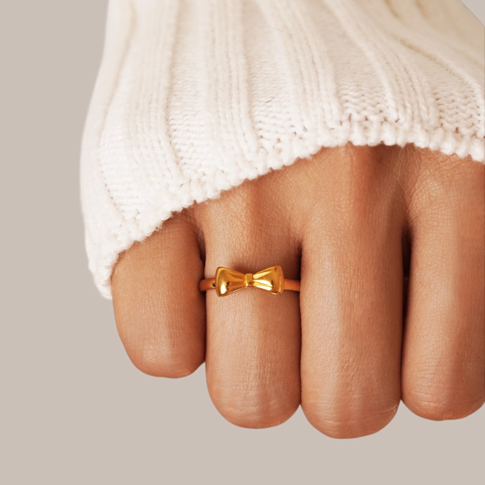 Ellie Bow Gold-Tone Ring
