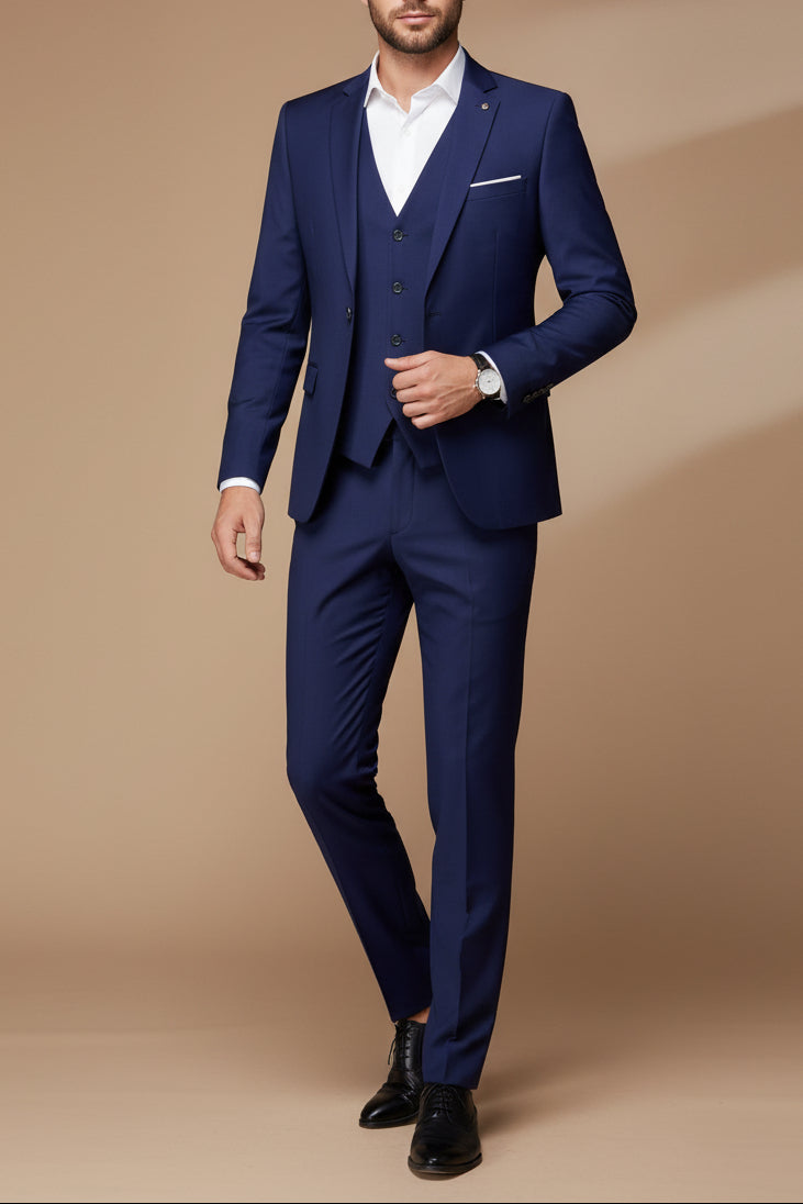 Men's Three Piece Suit – Slim Fit Cotton Modern Tailored Set