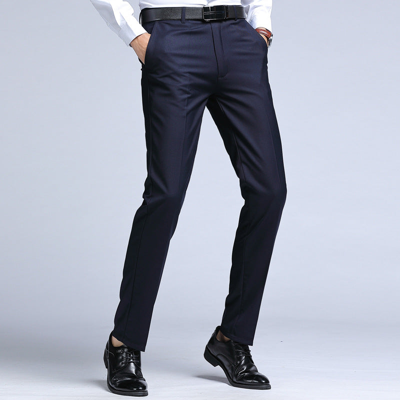 Men's Slim Fit Trousers – Structured Blend Business Pants