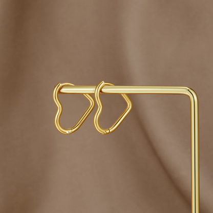 Gold-Tone Heart Hoop Earrings