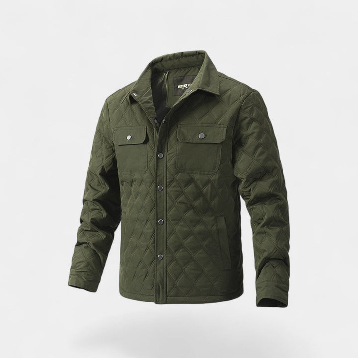 Men's Quilted Cotton Jacket – Tailored Stand Collar
