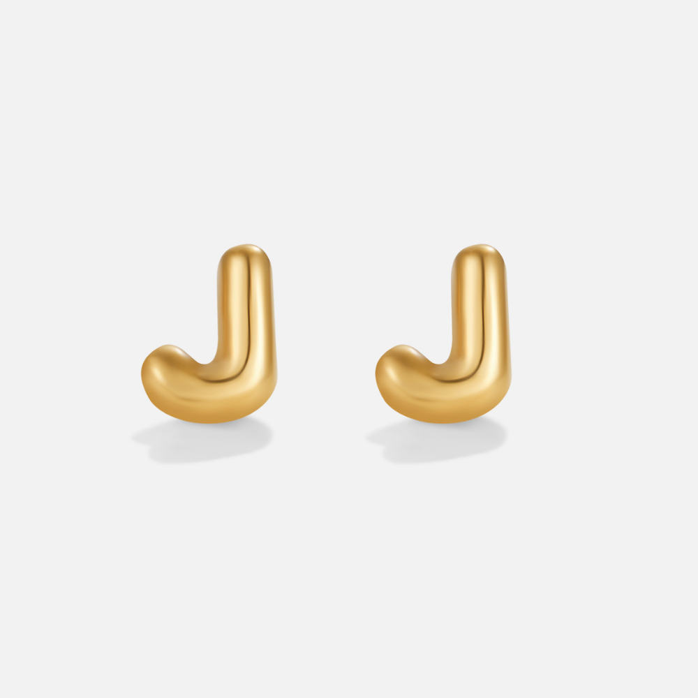 Gold-Tone Bubble Letter Earrings