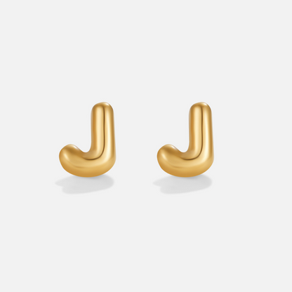 Gold-Tone Bubble Letter Earrings