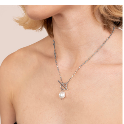 Eva Freshwater Pearl Silver-Tone Necklace