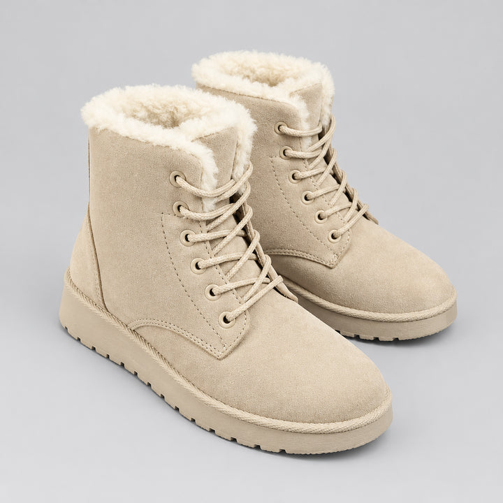 Women's Suede Ankle Boot – Plush Lined Comfort for Cold Weather