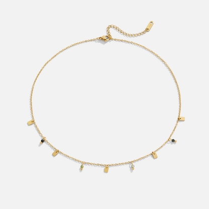 Tara Gold-Tone Square Droplet Necklace