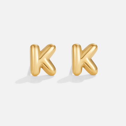 Gold-Tone Bubble Letter Earrings