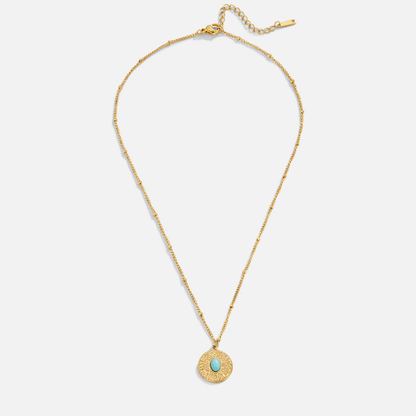Turquoise Coin Pendant Necklace