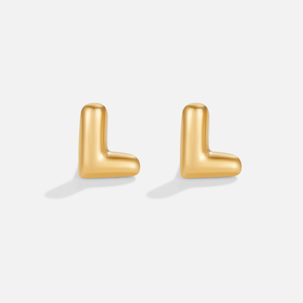 Gold-Tone Bubble Letter Earrings