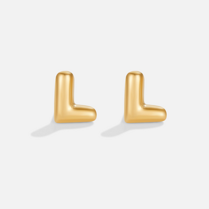Gold-Tone Bubble Letter Earrings