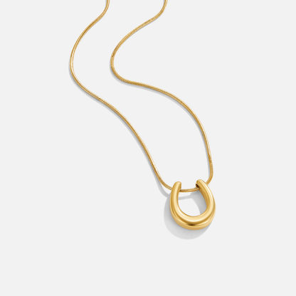 Golden Horseshoe Pendant Necklace