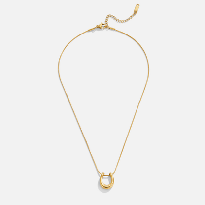 Golden Horseshoe Pendant Necklace