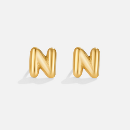 Gold-Tone Bubble Letter Earrings