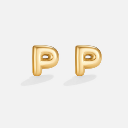 Gold-Tone Bubble Letter Earrings