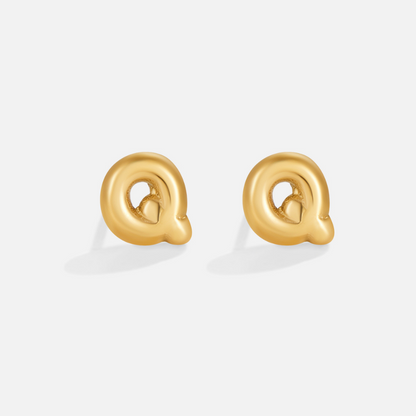 Gold-Tone Bubble Letter Earrings