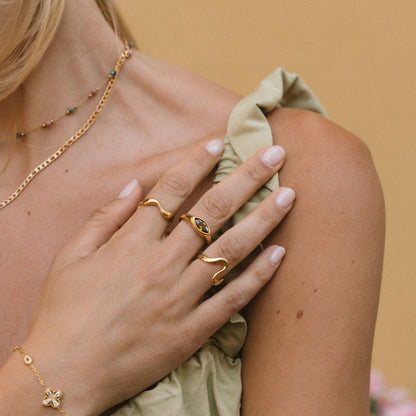 Gold-Tone Wave Ring