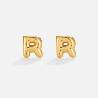 Gold-Tone Bubble Letter Earrings