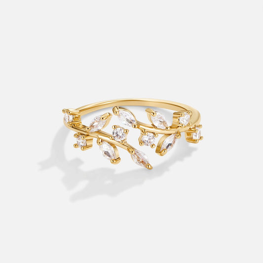 Gold-Tone Crystal Vine Ring