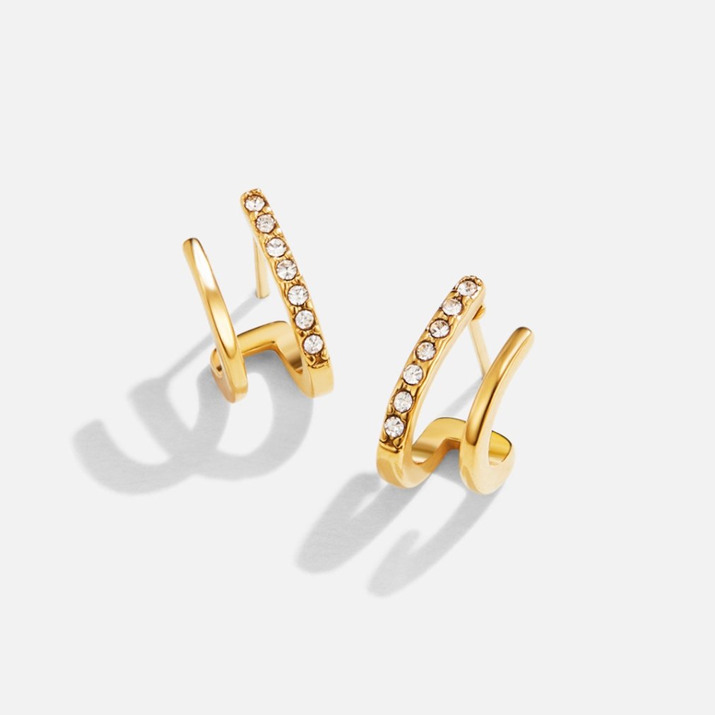 Gold-Tone Crystal Claw Earrings