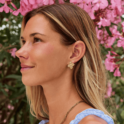 Gold-Tone Flower Earrings