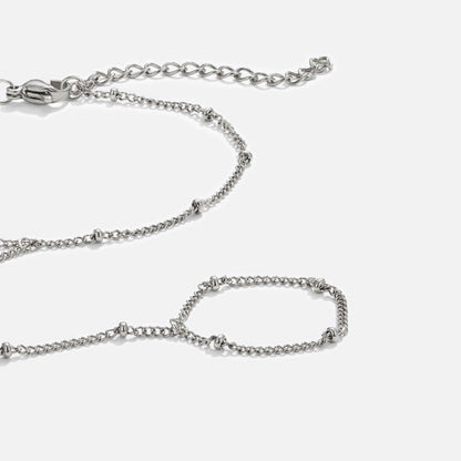Silver-Tone Hand Chain Bracelet