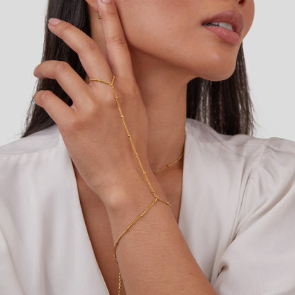 Gold-Tone Hand Chain Bracelet