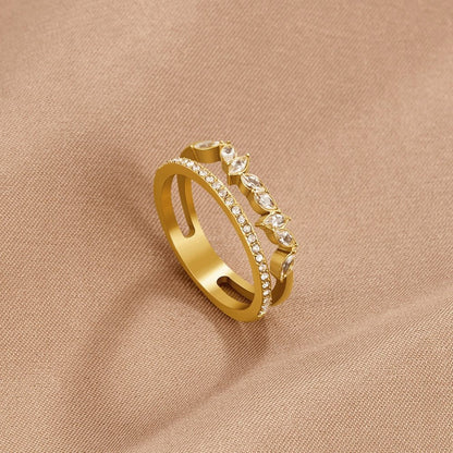 Mia Gold-Tone Crystal Ring