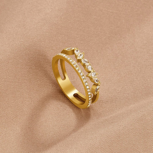 Mia Gold-Tone Crystal Ring