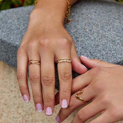 Mia Gold-Tone Crystal Ring
