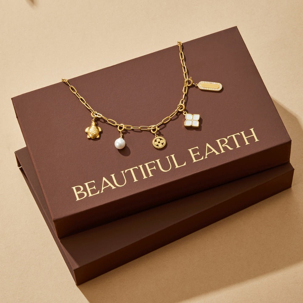 Gold-Tone Paperclip Charm Necklace Set