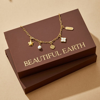 Gold-Tone Paperclip Charm Necklace Set