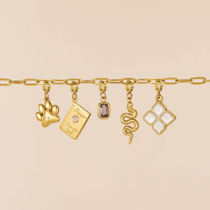Gold-Tone Paperclip Charm Necklace Set