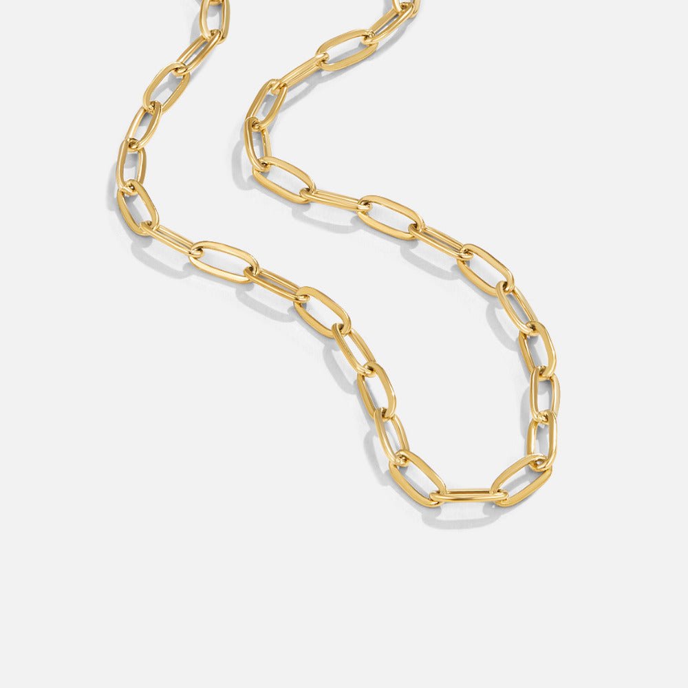 Gold-Tone Paperclip Charm Necklace Set