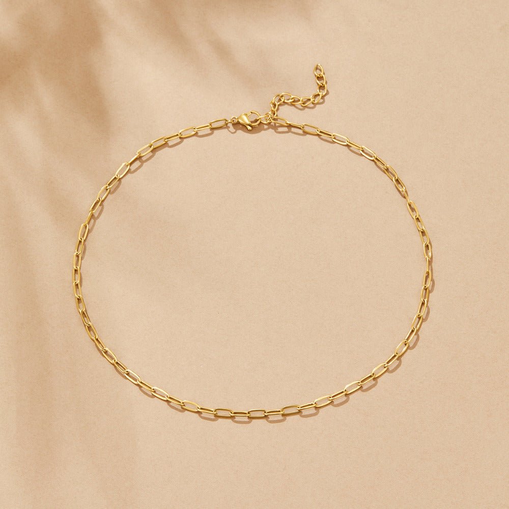 Gold-Tone Paperclip Charm Necklace Set