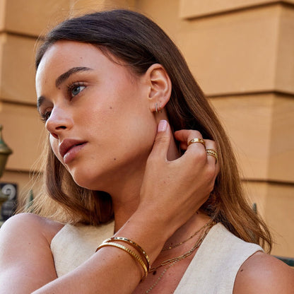 Gold-Tone and Pearl Claw Earrings