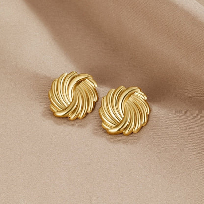 Gold-Tone Spiral Drop Earrings