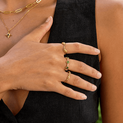 Gold-Tone Wave Ring