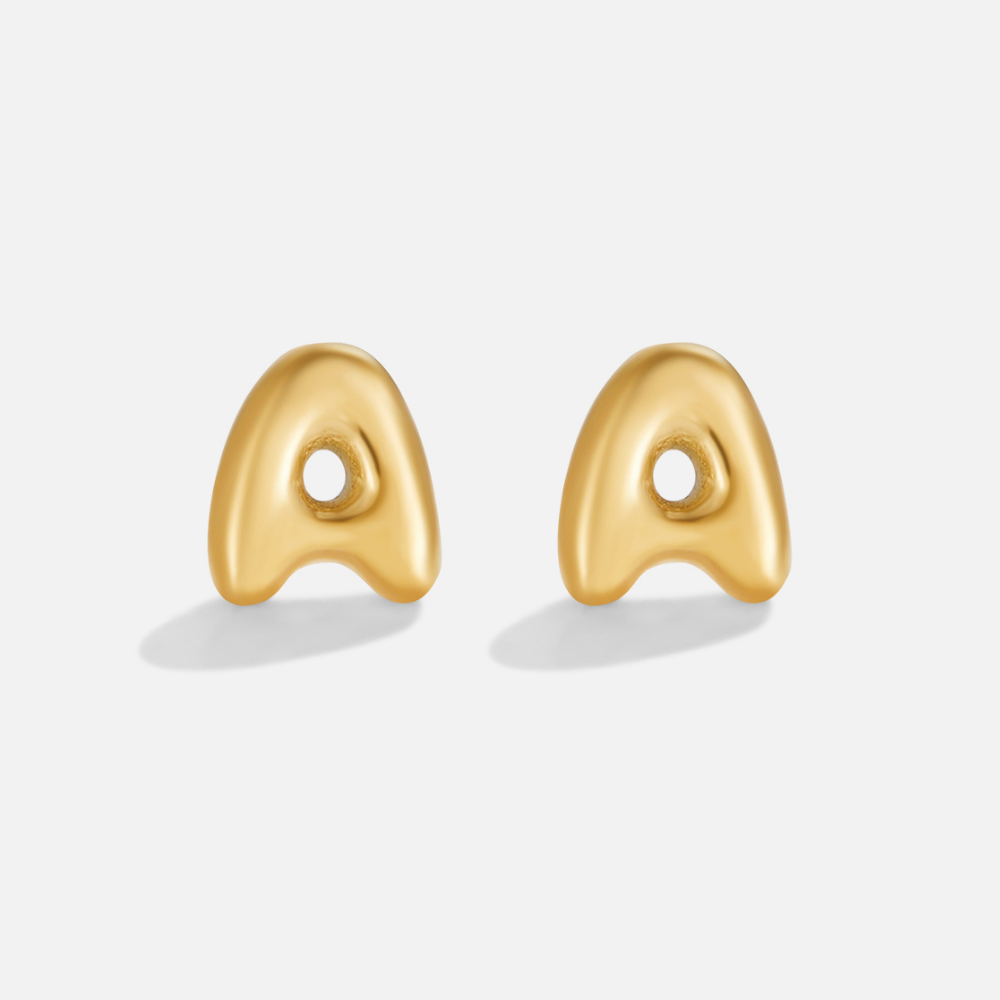 Gold-Tone Bubble Letter Earrings