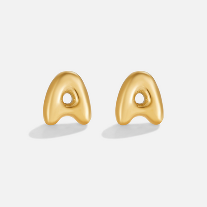 Gold-Tone Bubble Letter Earrings