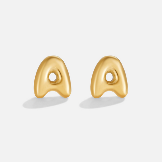 Gold-Tone Bubble Letter Earrings