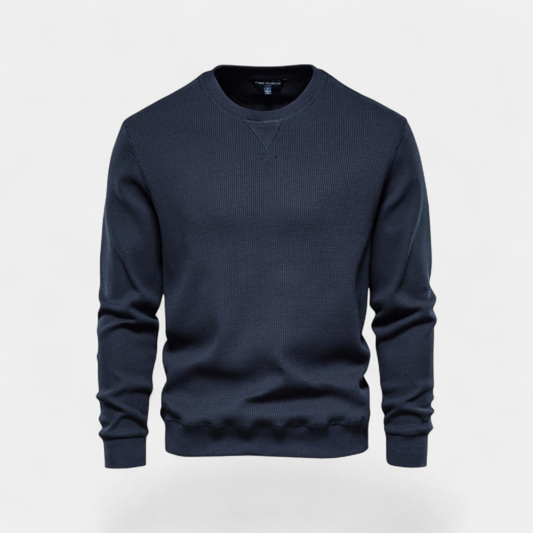 Men's Cotton Crew Neck Jumper – Relaxed Minimalist Cut