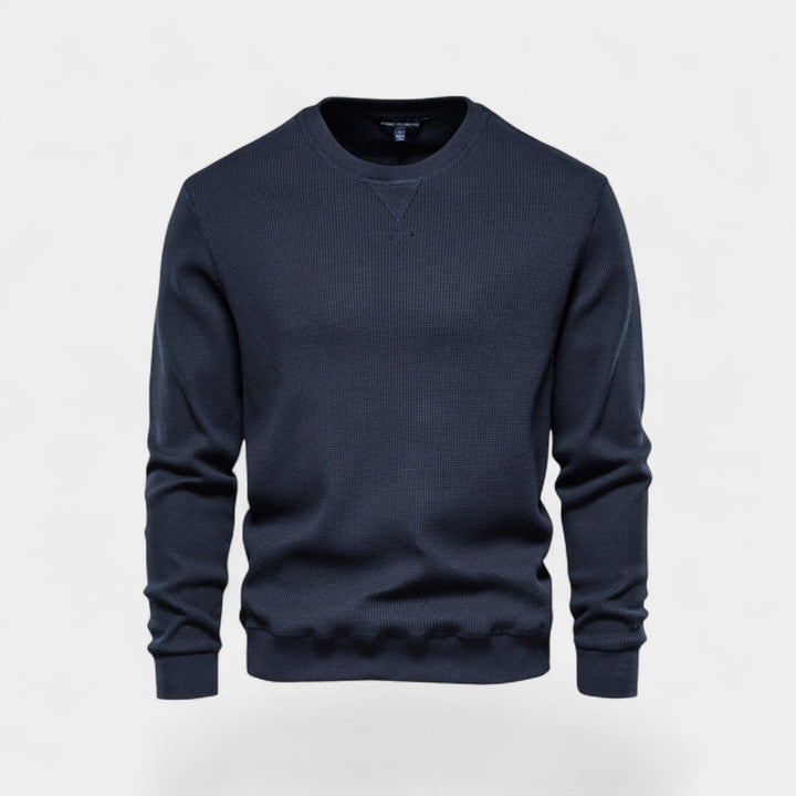 Men's Cotton Crew Neck Jumper – Relaxed Minimalist Cut