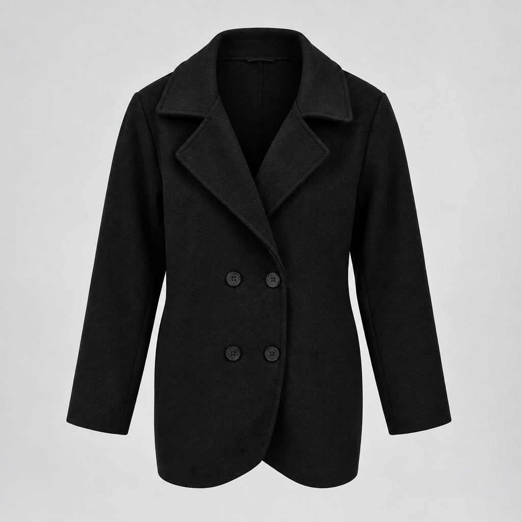Women's Cashmere Coat Slim Fit Double-Breasted Tailored Outerwear