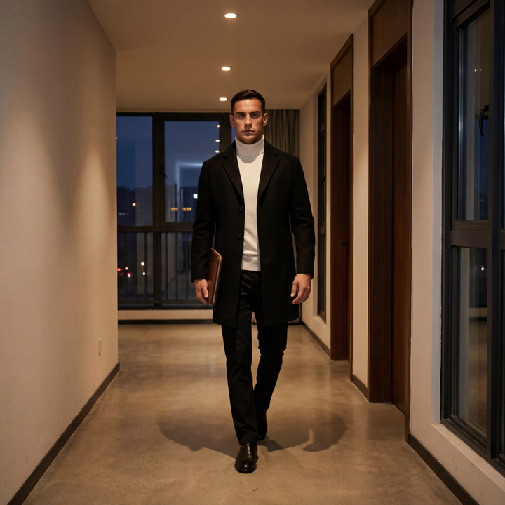 Men's Cotton Coat – Mid Length Windbreaker Style