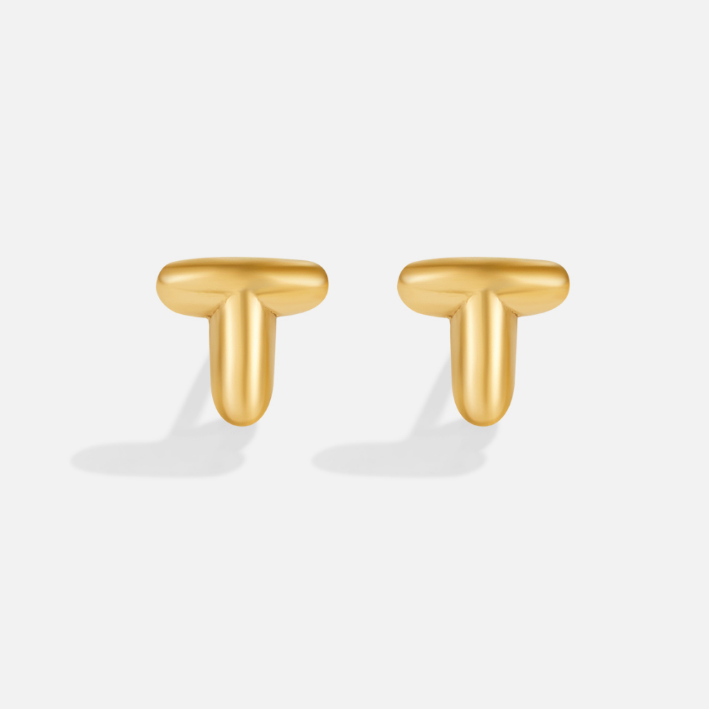 Gold-Tone Bubble Letter Earrings