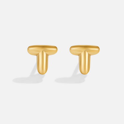 Gold-Tone Bubble Letter Earrings
