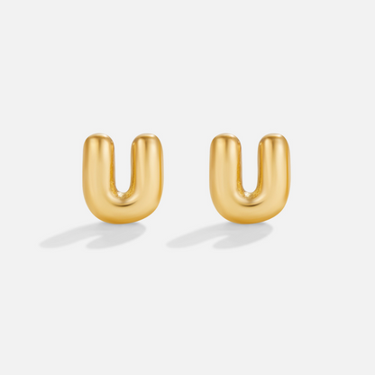 Gold-Tone Bubble Letter Earrings