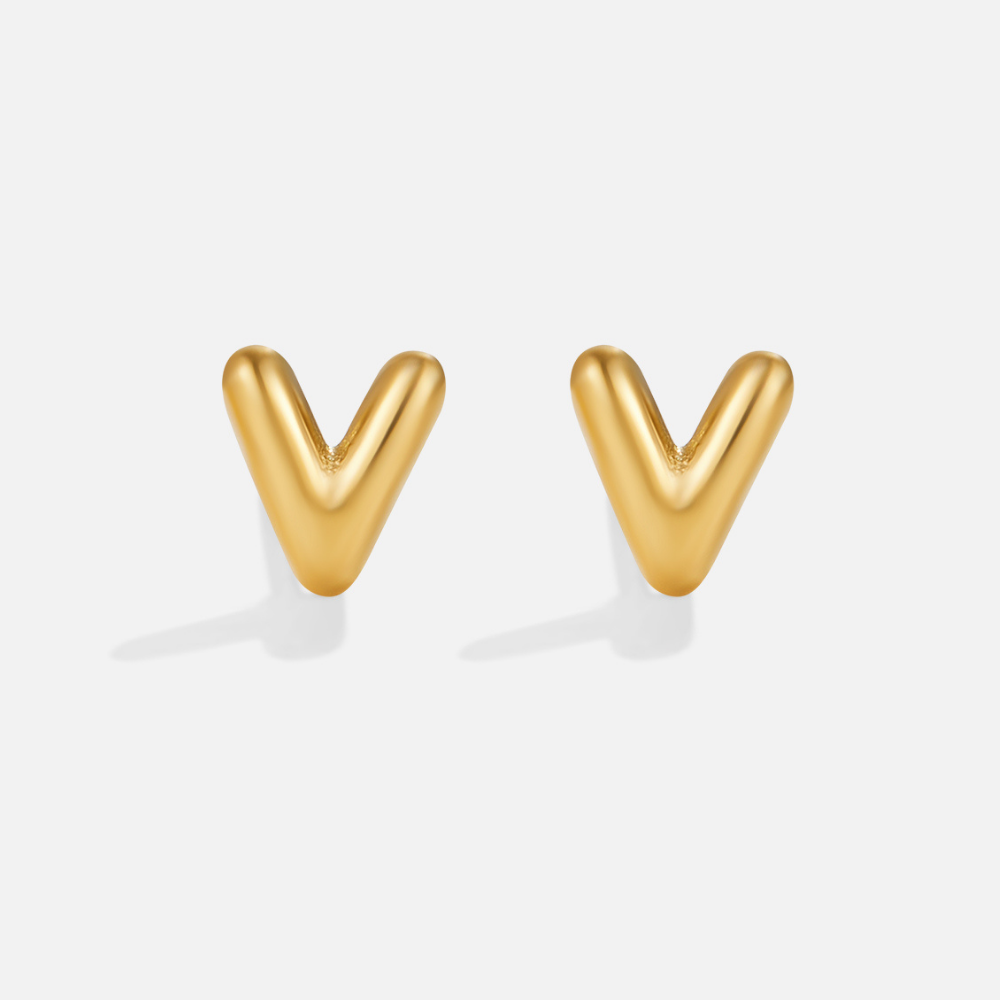 Gold-Tone Bubble Letter Earrings