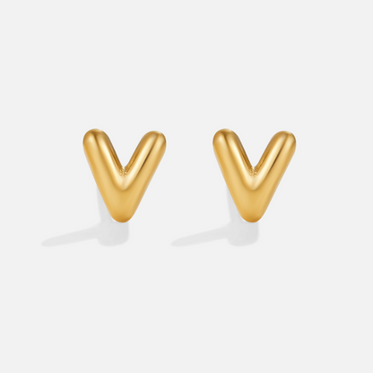 Gold-Tone Bubble Letter Earrings