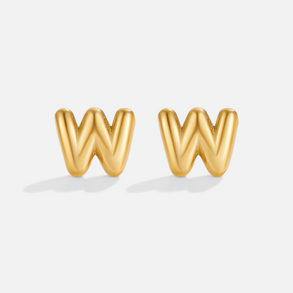 Gold-Tone Bubble Letter Earrings